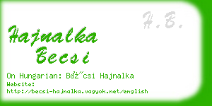 hajnalka becsi business card